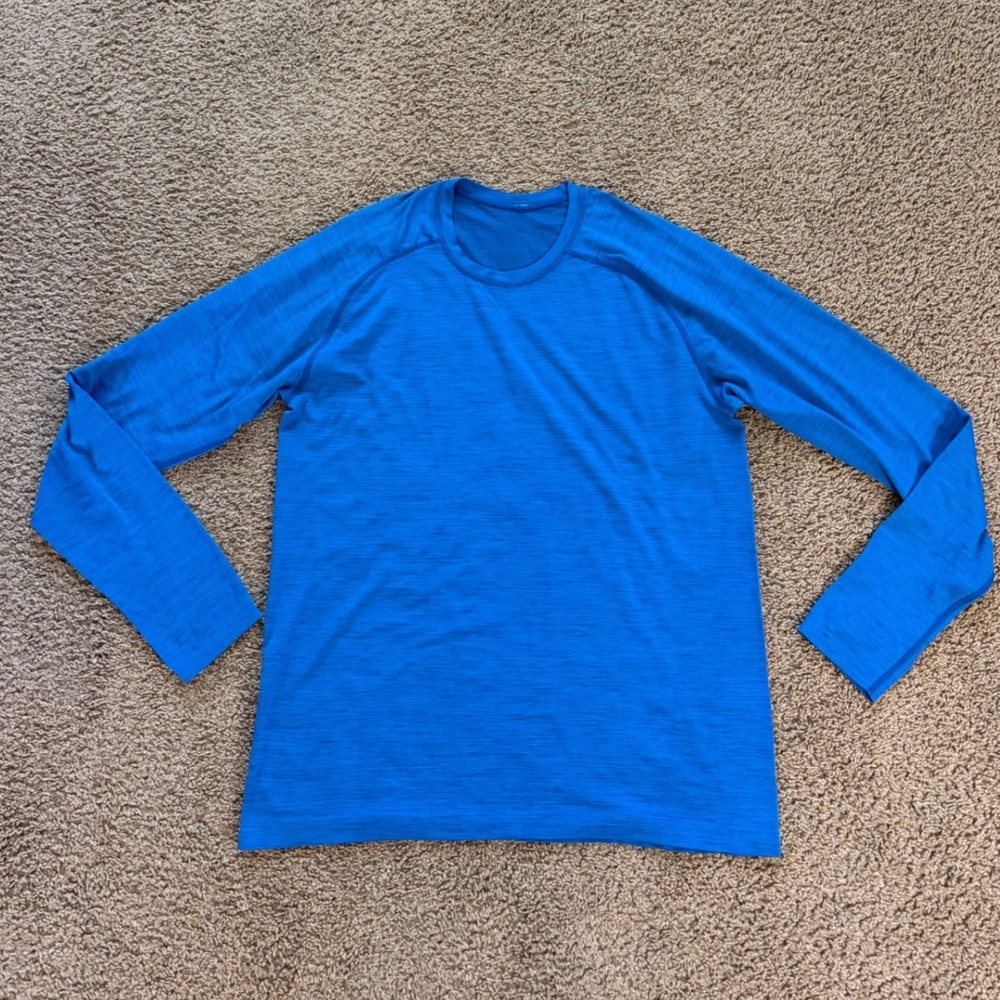 Lululemon Metal Vent Tech Long Sleeve Shirt Mens Large Blue Heather Training Top